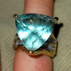 14k Huge Aquamarine Ring